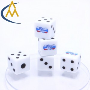 ATQ China Manufacturer Dnd dice Custom 16mm d20 custom square plastic dice board game casino accessories polyhedral