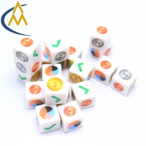 Custom Plastic new board game acrylic resin dice with printing logo d6 10mm 12mm 14mm 16mm 18mm 20mm 25mm 30mm audit sex game dice