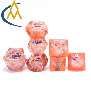 Hot sales custom precision sharp corner dnd polyhedral RPG dice crystal D4 demon eyeball bulk dice wholesale