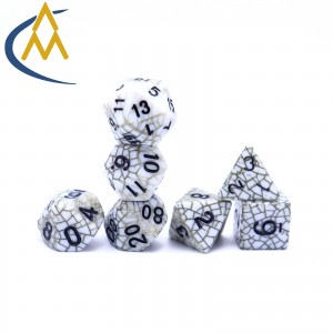 Customized high quality acrylic polyhedron grid printing dice dnd rpg table game dice
