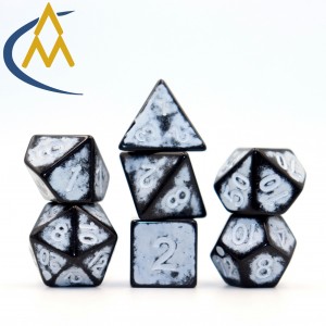 Hot black edge black and white dice cup game punishment acrylic multi-side dice game dice set