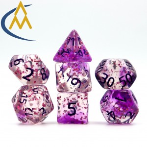 Best selling explosive custom resin transparent sharp corner rpg dice DND game dice