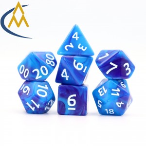 New custom blue dnd dice mini acrylic Plastic d&d dice polyhedron d6 dice tray