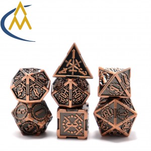 Wholesale resin hexahedral corner dice and metal dice custom wholesale polyhedral dice in dungeon entertainment games tabletop