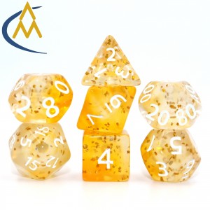 Newest Economical transparent polyhedral dice gemstone dice set dnd games dice