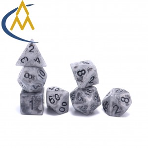Wholesale Metal Sets Custom polyhedral Vintage off-white acrylic dice dnd dice Entertaining Dice