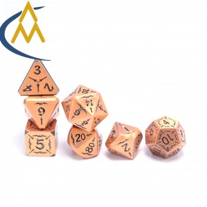 ATQ China Manufacturer Dnd dice Hot selling antique brass metal DND dice