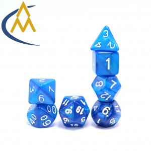 Hot selling dice custom polyhedron Blue-Purple acrylic dnd dice set