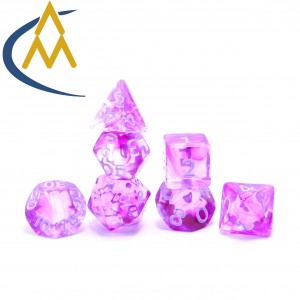 2023 new two-color Transparent purple gradient acrylic dice Dungeons & Dragons