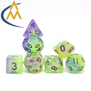 New wholesale acrylic mixed colour dice with flash dots dnd Dungeons and Dragons Entertainment Large table games Dice