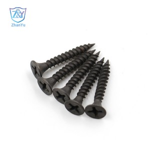 Phosphating black double thread fine thread dry wall screw C1022A annealed wire is stable and the quality of the quenching process is guaranteed.