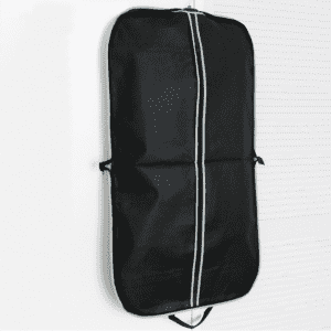 Custom Zipper Foldable Non Woven Foldable Suit Clothing Cover Bag Black Polypropylene Non Woven Garment Bag Wholesale