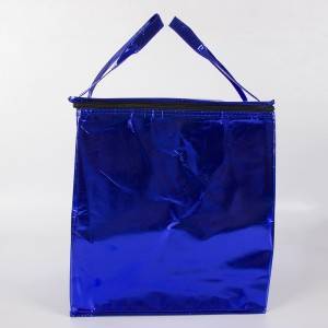 Zipper Royal Blue coated non-woven insulation bag Portable Non Woven Ice Cooler Bag Insulated