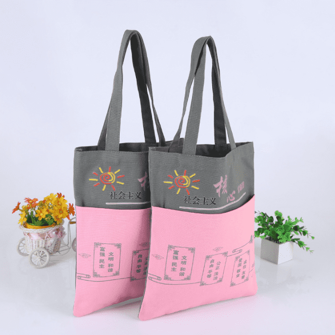Wholesale organic 100% cotton custom printed tote canvas bag (2)