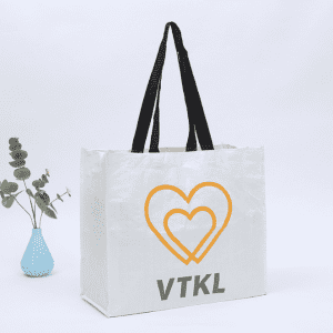 Eco-Friendly White Woven fabric  Nonwoven Carry Shopping Bag with Logo