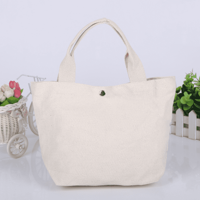 Heavy Duty Reusable Cotton Grocery Shopping Canvas Tote Bags with Bottom Gusset for DIY (1)