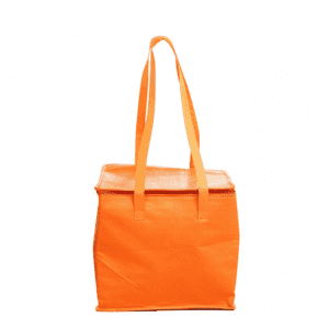 Zipper Customized 6inch 8inch Non-woven Fresh Keeping Tote Bag Orange Non-woven Heat Preservation Bag Portable Picnic Lunch Fresh Keeping Bag