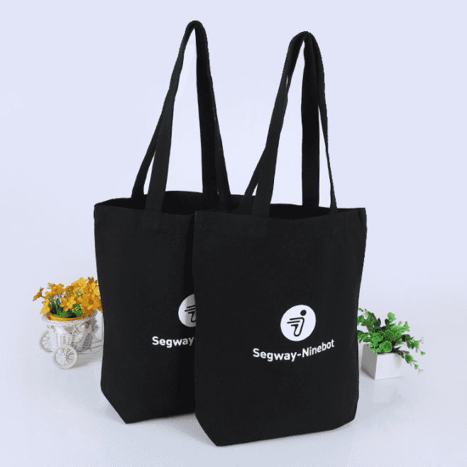 Customized high quality printed logo black Cotton Canvas Bags With Logo (2)