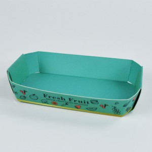 Custom Colored Biodegradable Food Paper Trays Takeaway Paper Fruit Box