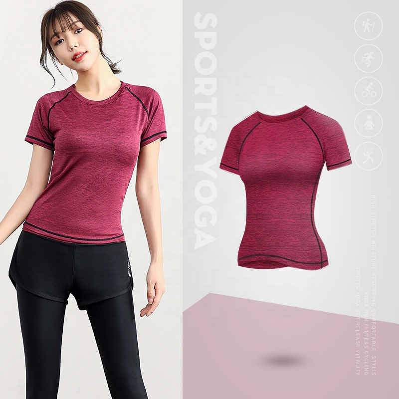 Lightweight Women's Gym Fitness T Shirt High Quality Sports Yoga Slim Fit Compressed Workout Tops Custom