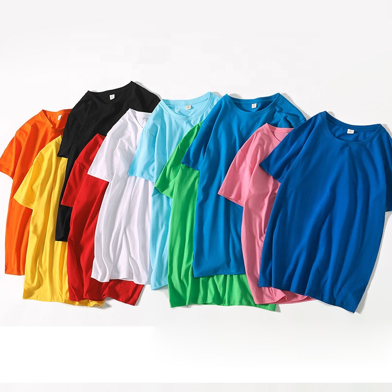 100% ring spun cotton bulk plain t shirts for printing short sleeve personality label unisex oversized t-shirt custom logo