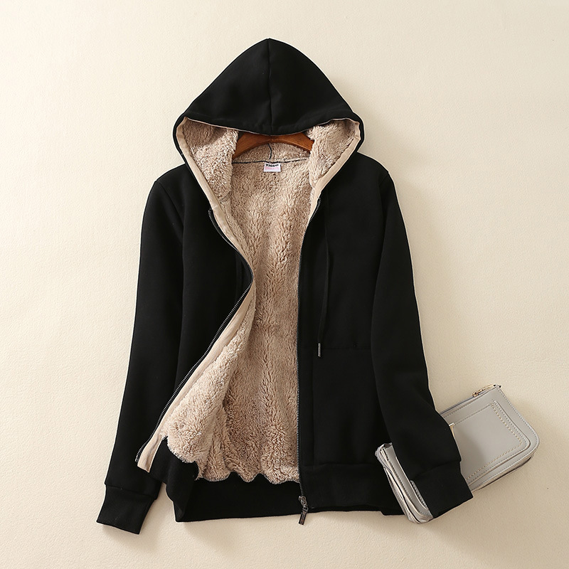 Unisex black pullover fleece hoodies with full zipper up