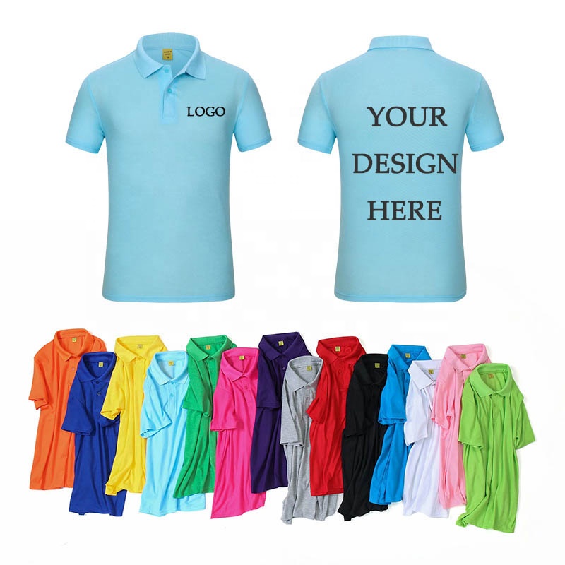 OEM cheap mens polo shirts t-shirt women custom girls boys school uniform golf collar shirt plain mesh pique 180g 200g 220g 240g