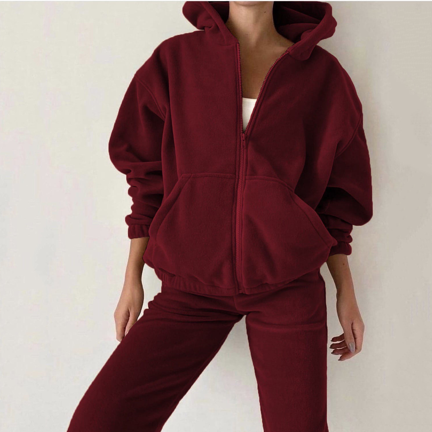 Women's outfit 2-piece hoodie and jogging pants leggings set