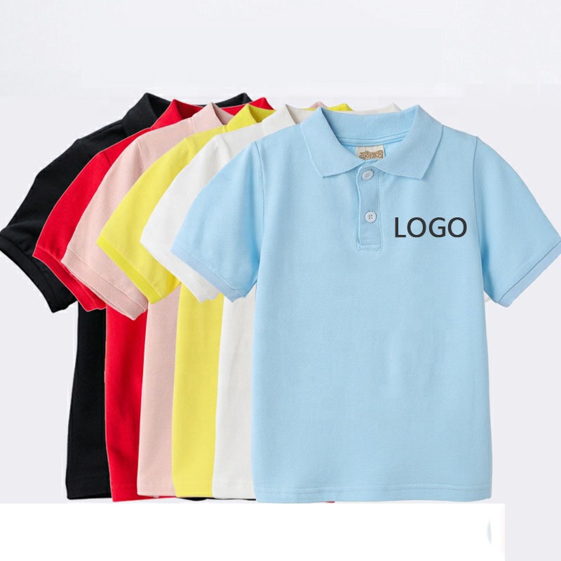 polo shirt for kids boys wholesale plain blank school uniform 100%cotton custom logo in summer