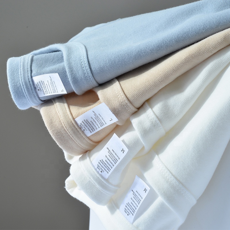 Custom High Quality Blank T Shirt Long Sleeve For Men Women Blank Plain Heavyweight 270gsm 100% Cotton Long Sleeve T Shirt Logo