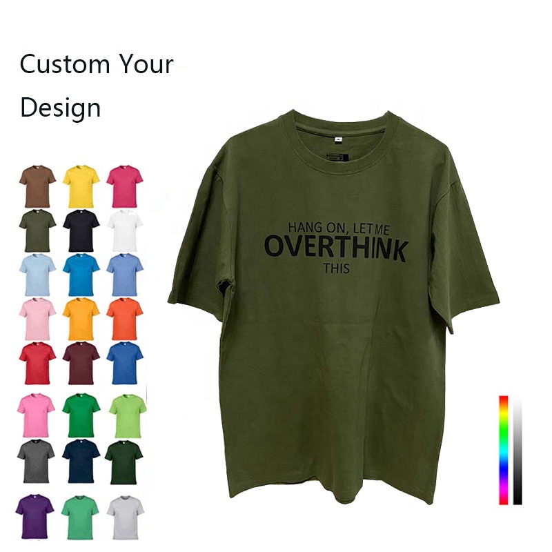 Factory custom cheaper cotton t shirt oversize plus size mens male hommes hombre silk screen print carded ringspun combed tops