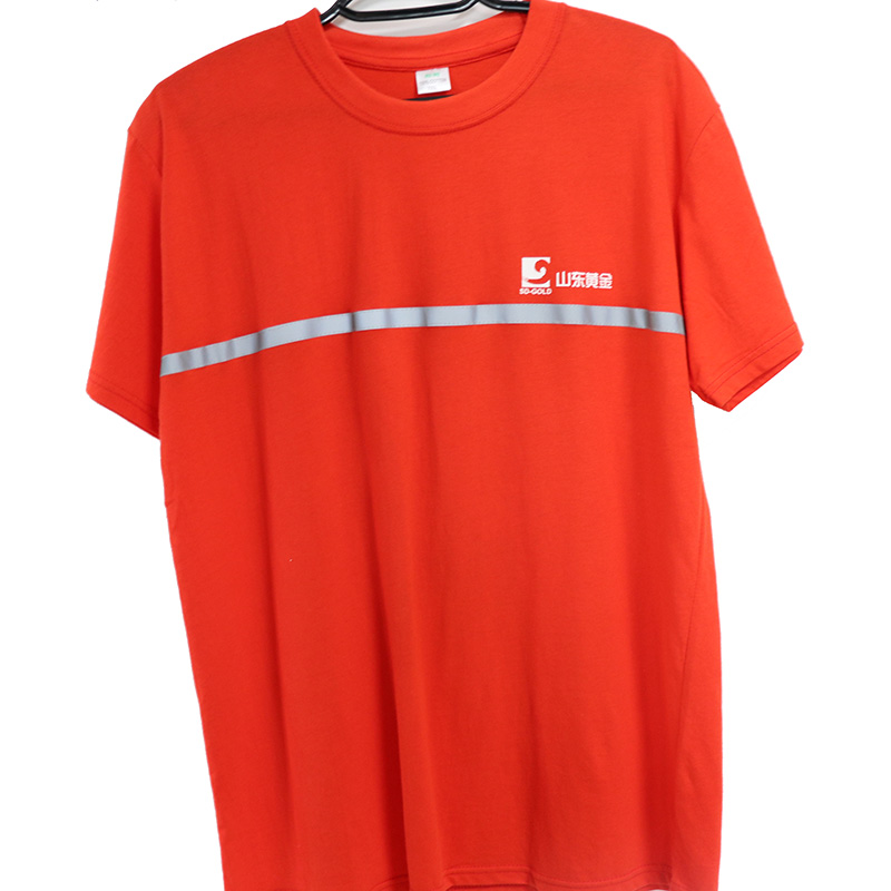 Custom branded hi vis cotton t shirts clothing suppliers wholesale hi visible tee for workers with reflective stripe