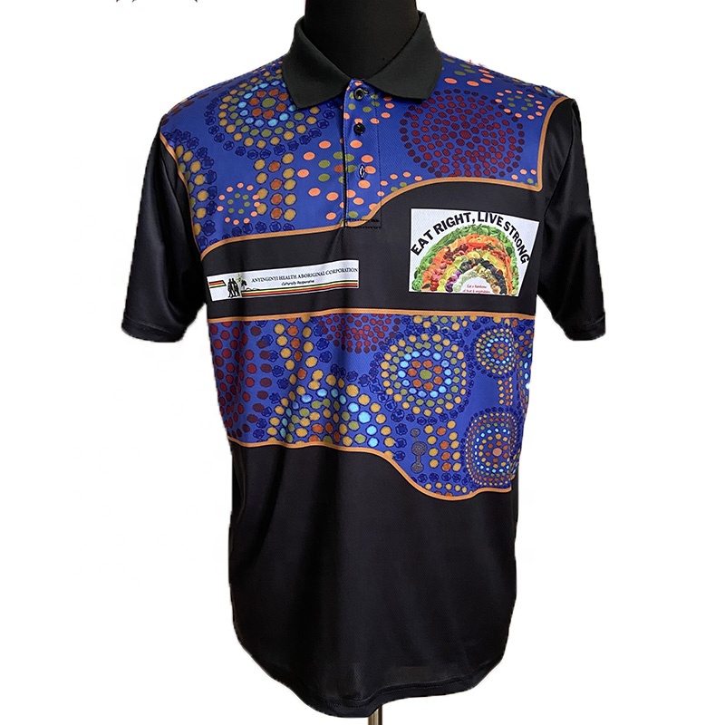Customize allover sublimation printing polo shirts 100%polyester RPET recycled golf collar shirt vintage design for men women