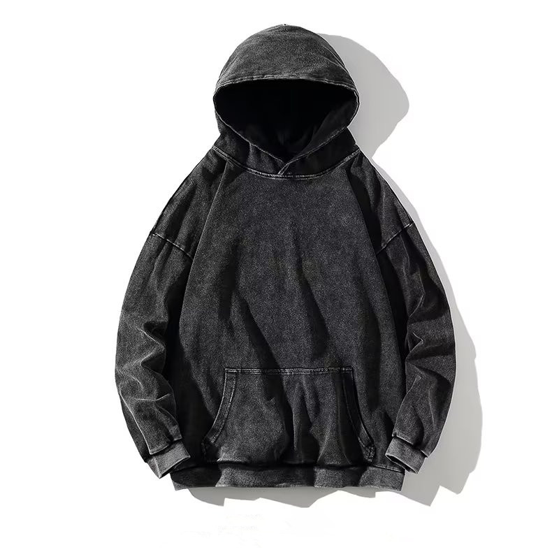 Fashion vintage washed hoodies for young mens