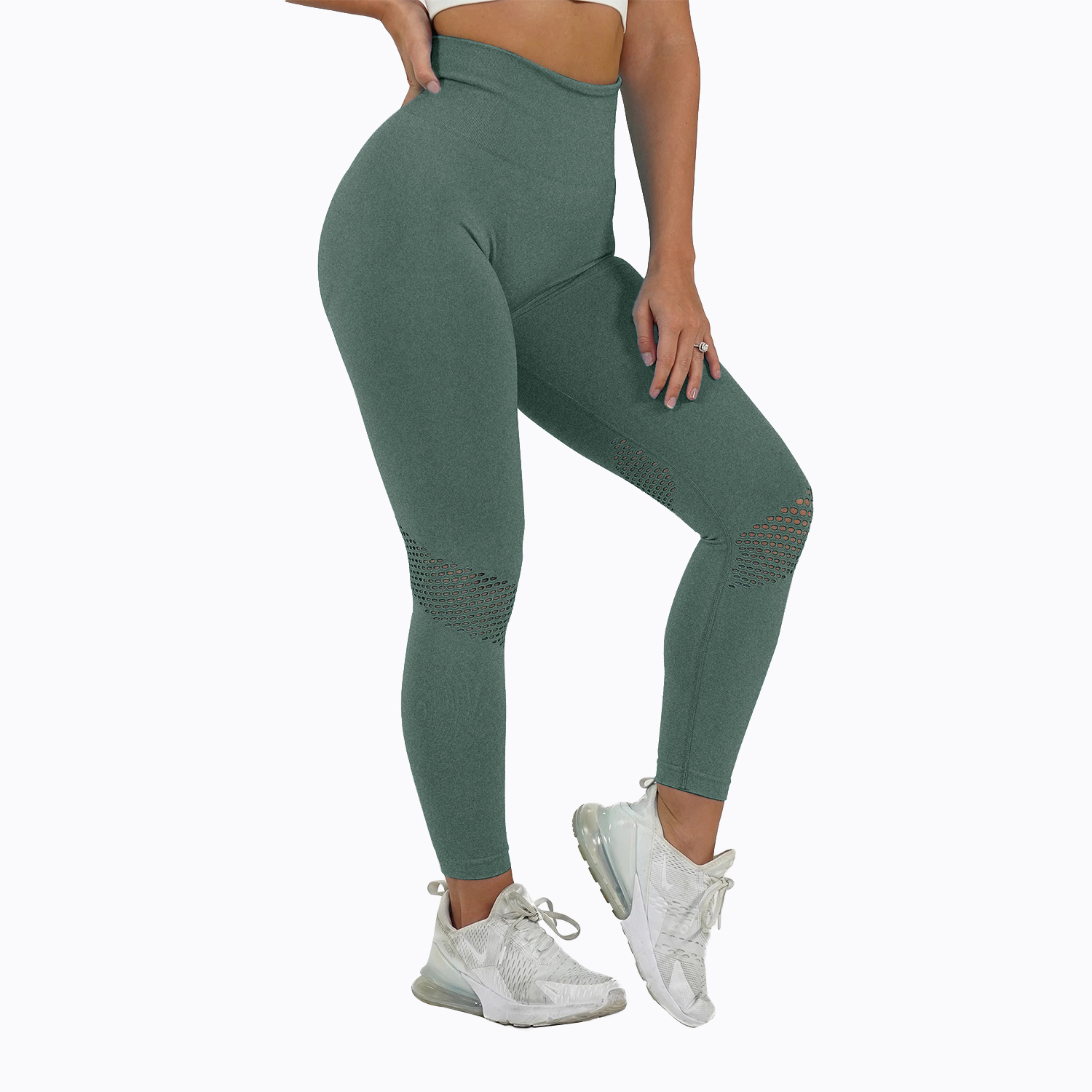 Wholesale Fitness Nylon Lycra Fabric Gym Compression Leggings Womens Workout Pants