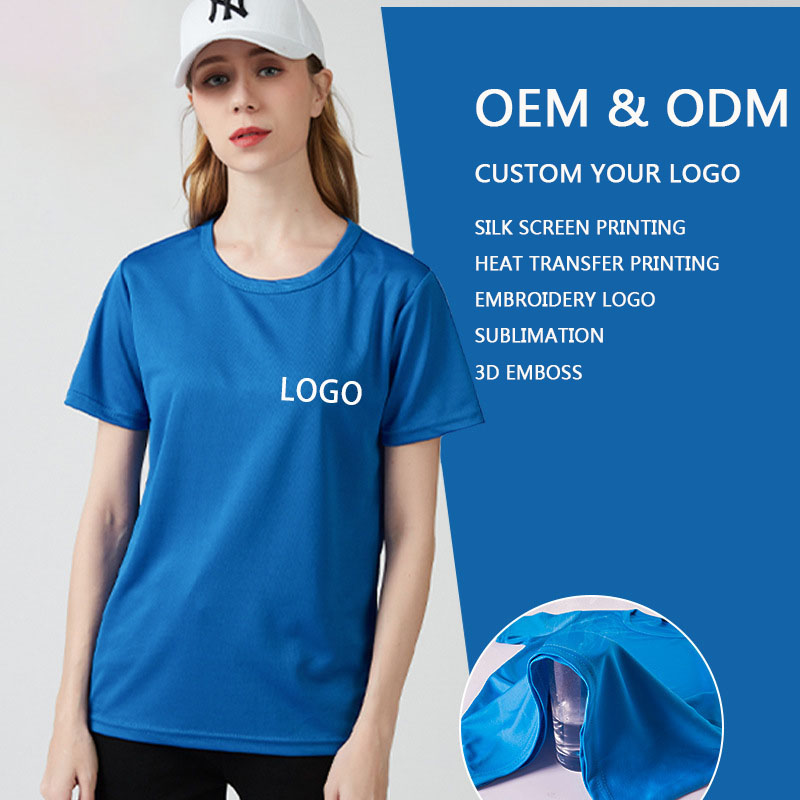 Summer quickly dry t shirt for women custom your printing logo ladies t shirts short sleeve sport wear clothing for men women