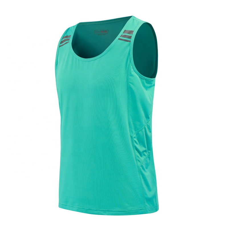 Summer Running Tank Tops Lightweight Breathable Gym Vest Waistcoat Sweat Wicking Polyester Mesh Sleeveless T-shirts For Men