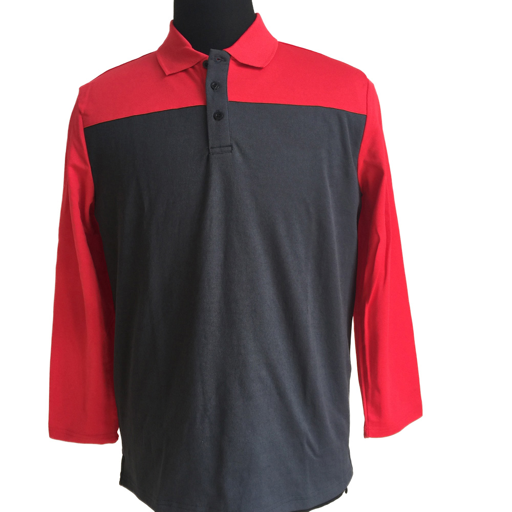 Custom high quality full sleeve polyester cover cotton pique mesh sport golf polo tshirts
