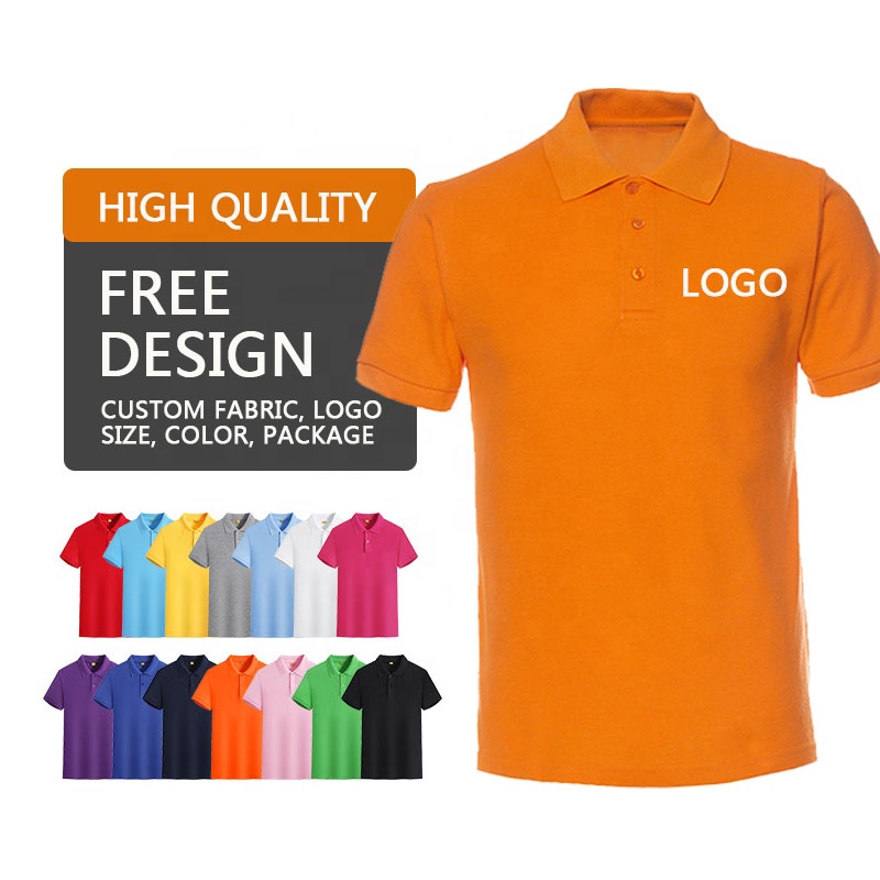 Free design men's women polo shirts honeycomb custom business golf thick heavyweight 200g 220g 240g 260g cotton shirt