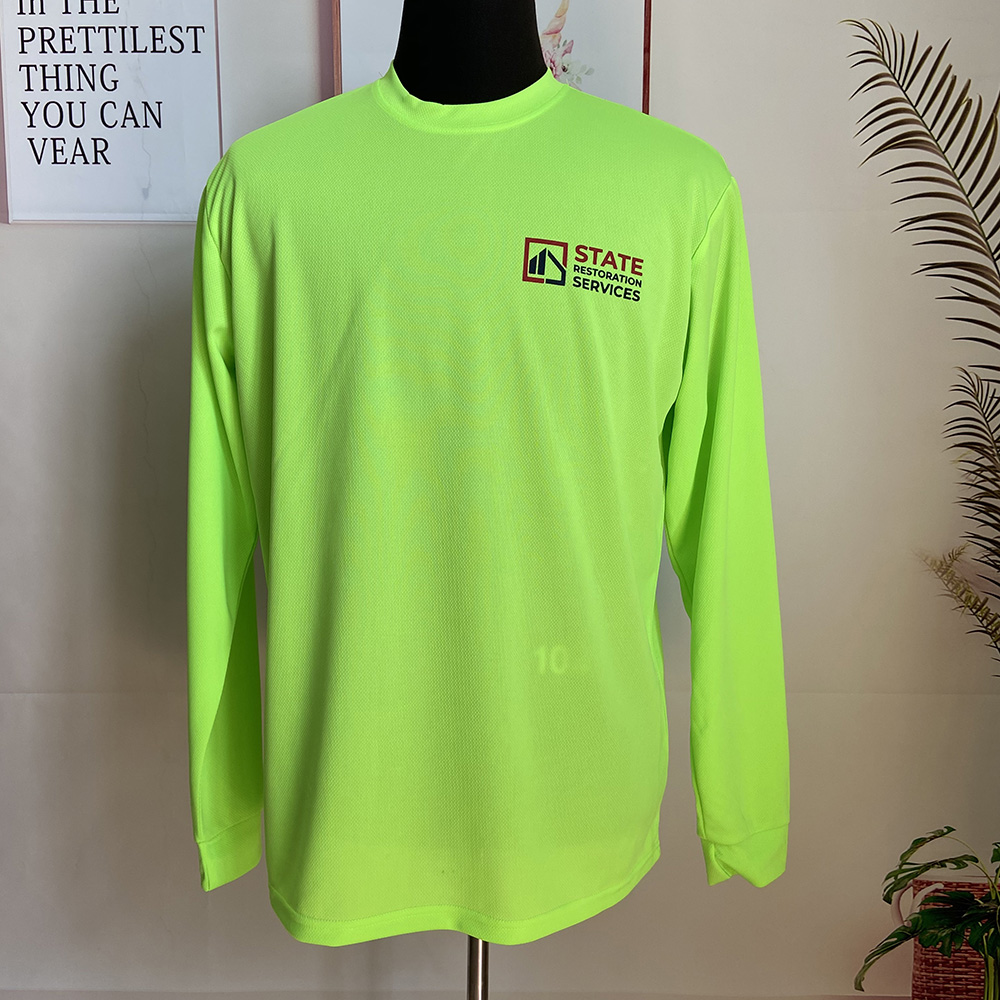 Customized unisex uv protection safety green t-shirts