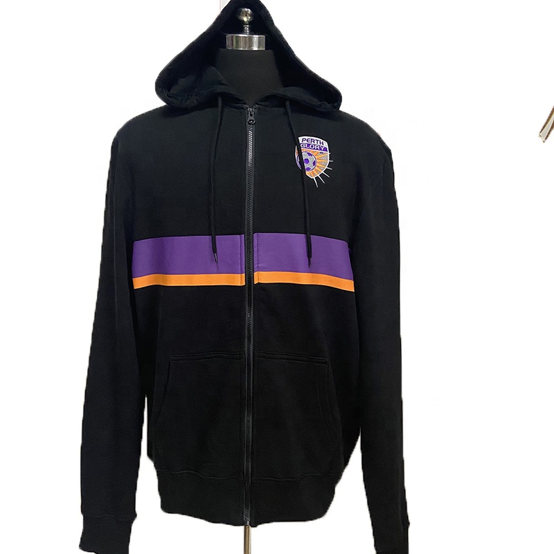 custom thick unisex 100% cotton zip up hoodie black silk screen printing plus size hoodies & sweatshirts in bulk