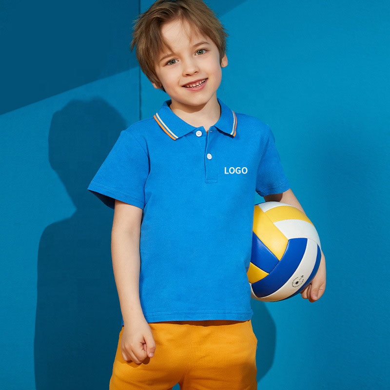 Wholesale Children Polo Shirt Short Sleeve Plain Cotton Yarn-Dyed Collar Boy Girl Uniform School & Kindergarten Kids Polo Shirts