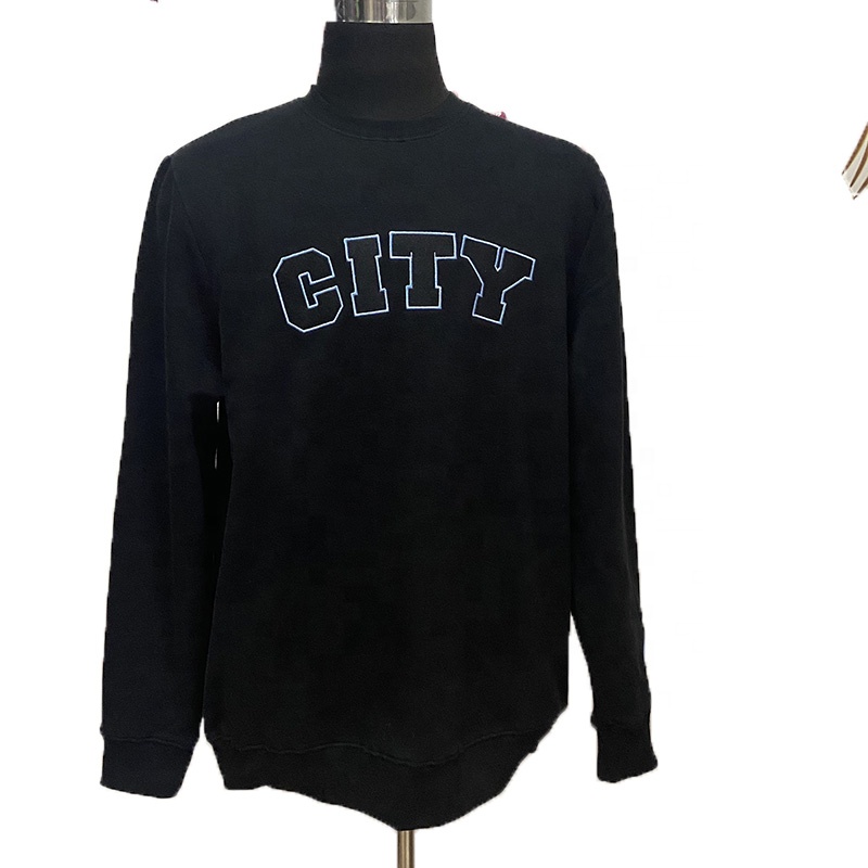 High quality fleece embroidered men's hoodies & sweatshirts custom oversize crewneck sweatshirt in 280g 300g 320g 340g 360g