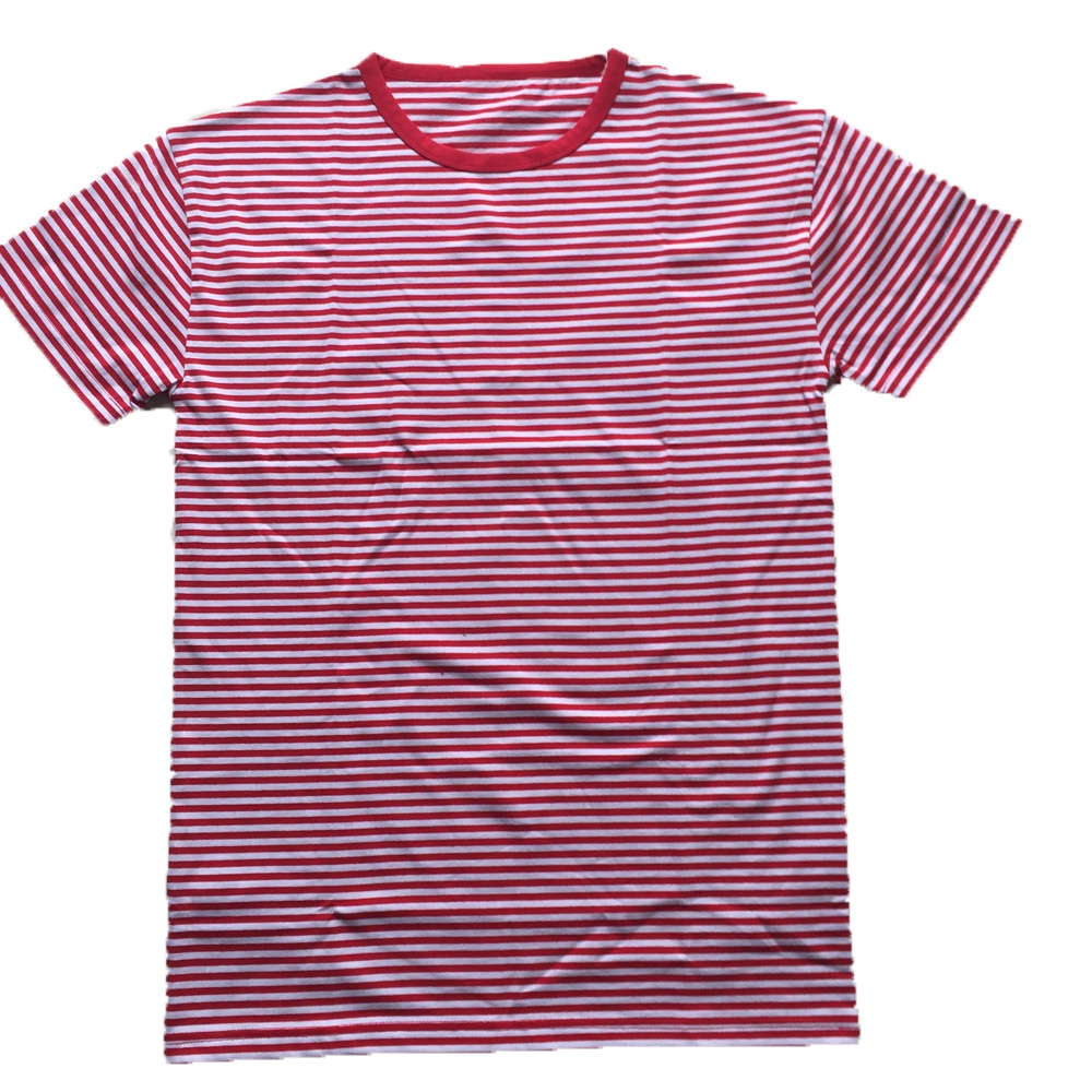 New Arrival Striped T-shirt Summer Custom Men's Women's Horizontal Stripe Cotton Ringspun Combed Plus Size Short Sleeve T-shirts