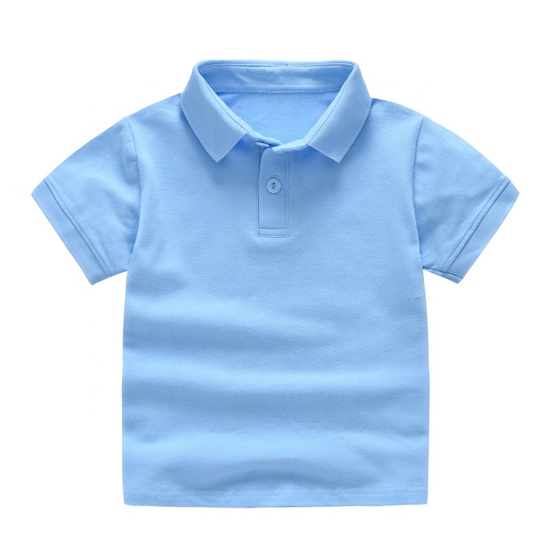 High Quality Kids Boys Girls T-shirts&Polo Shirts Blank Simple Short Sleeve Summer Cotton Mesh Pique School Uniform Golf Shirts