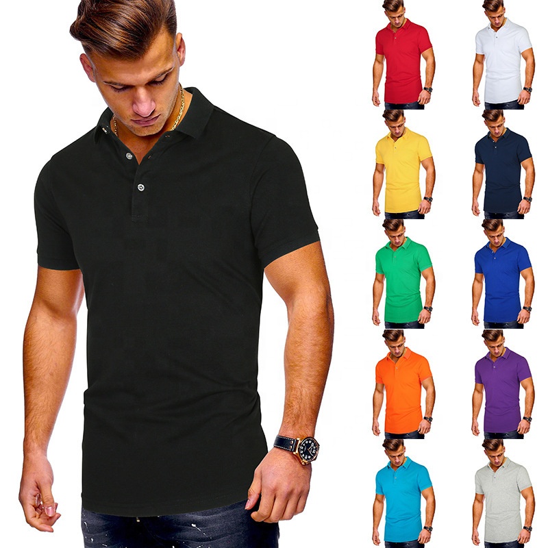2021 high quality plus size mens polo shirts with custom logo unisex men shirt sleeve muscle polo t shirts