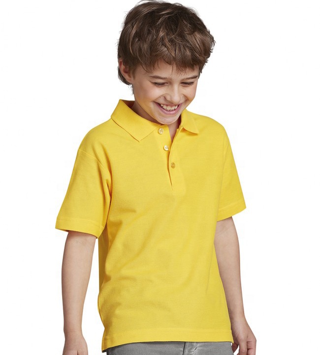 Wholesale Boys T-shirts & Polo Shirts Blank Mesh Pique Kids School Uniform 200g Polyester Cotton Children Polo Shirt