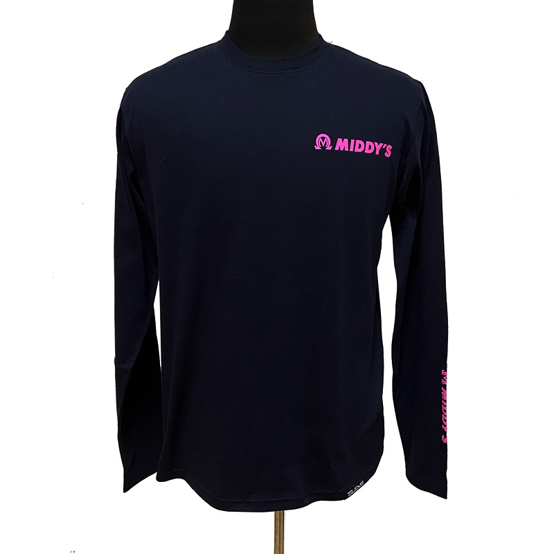 Oem sustainable long sleeve t -shirt 180gsm cotton RPET recycled polyester blend men's full sleeve top custom printing logo