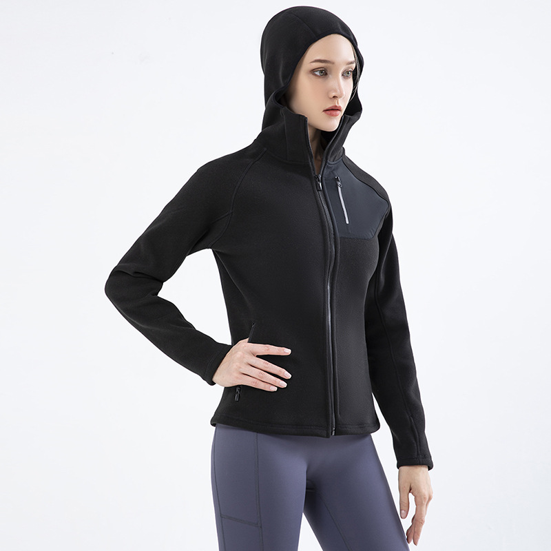 Oem full zip up pullover one-piece women's winter sport hoodie jacket