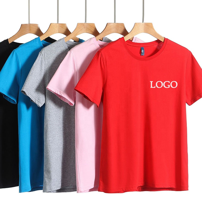Factory direct wholesale clothing with custom logo promotion round neck unisex 100% cotton t shirt wholesale